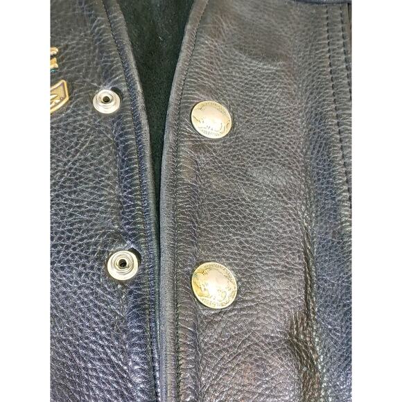 Vintage Harley-Davidson Natal Leather Motorcycle Apparel Vest Size Large Long - Picture 12 of 15